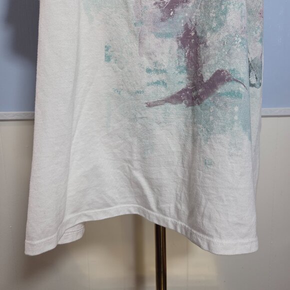 Sonoma 2x White Green Hummingbird Crewneck Shortsleeve Casual Summer T-Shirt - Picture 3 of 8